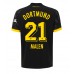 Borussia Dortmund Donyell Malen #21 Venkovní Dres 2023-24 Krátkým Rukávem
